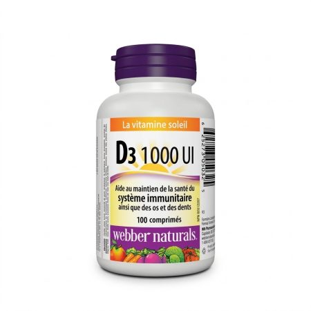 Webber Natural  Vitamin D3 1000 IU Tablets – 100 Count