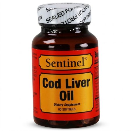 Sentinel Cod Liver Oil 1000 mg Softgel Capsules – 50 Count