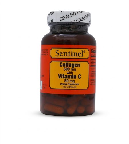 Sentinel Collagen 500 mg + Vitamin C Tablets – 100 Count Skin, Hair & Joint Support