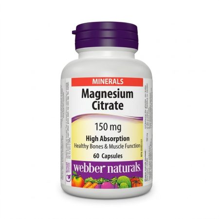 Webber Natural  Magnesium Citrate 150mg Capsules – 60 Capsules | Muscle & Nerve Support Supplement