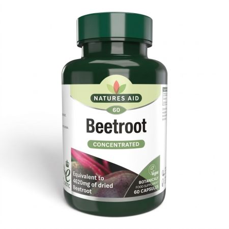 Natures Aid  Organic Beetroot Extract Capsules – 60 Count Natural Energy & Circulation Support Supplement