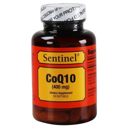 Sentinel Co-Q10 400 mg Capsules 50 Count – High Strength Coenzyme Q10 Energy & Heart Support