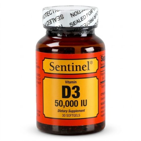 Sentinel Vitamin D3 50,000 IU Softgel Capsules – 30 Count | Bone, Immune & Overall Health Support