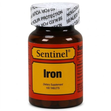 Sentinel Iron Tablets 100 Count – Daily Iron Supplement for Red Blood Cell & Energy Support