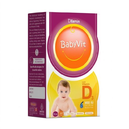 Ditamin Baby Vitamin D3 Drops 400 IU – Infant Bone & Immune Support – 10 ml
