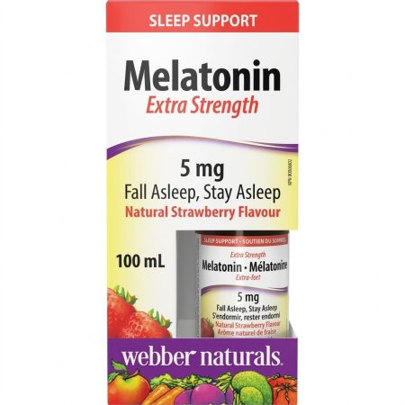 Webber Natural Melatonin Extended Strength 5mg Liquid – 100ml | Sleep Support Supplement