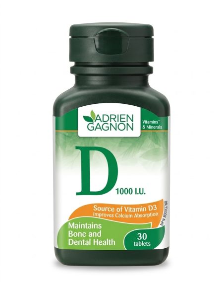 Adrien Gagnon Vitamin D3 1000 IU Tablets – Bone & Immune Support – 30 Tablets