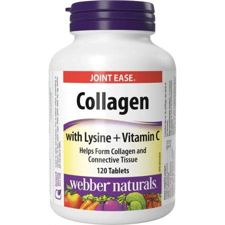 Webber Naturals Collagen with Lysine & Vitamin C Tablets – 120 Count Skin, Hair & Joint Support