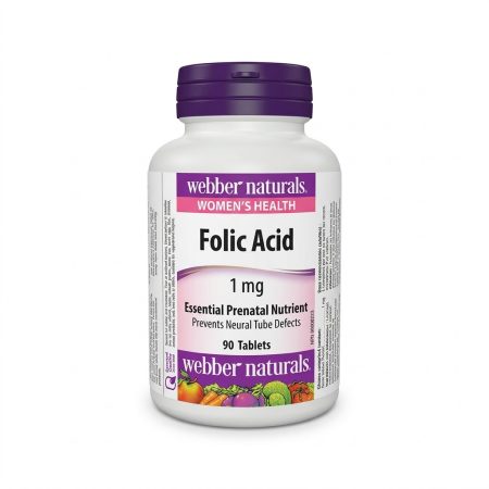 Webber Natural  Folic Acid 1mg Tablets – 90 Tablets | Vitamin B9 Supplement for Daily Support