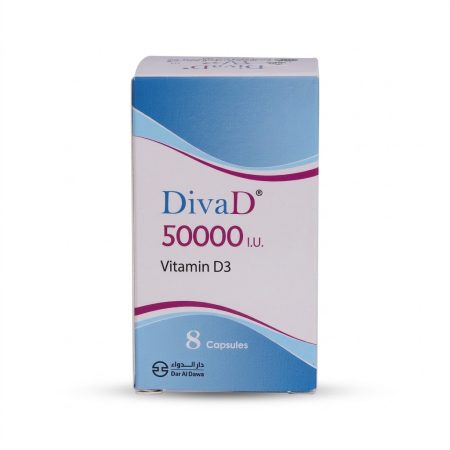 Divad Vitamin D3 50,000 IU Capsules – High-Potency Bone & Immune Support – 8 Capsules