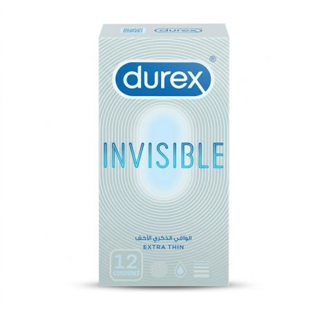 Durex Invisible Extra Thin with Extra Lube Condoms 12-Pack – Ultra-Sensitive Protection