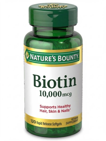 Natures Bounty  Biotin 10,000 mcg Tablets – 120 Count | Hair, Skin & Nail Support Supplement