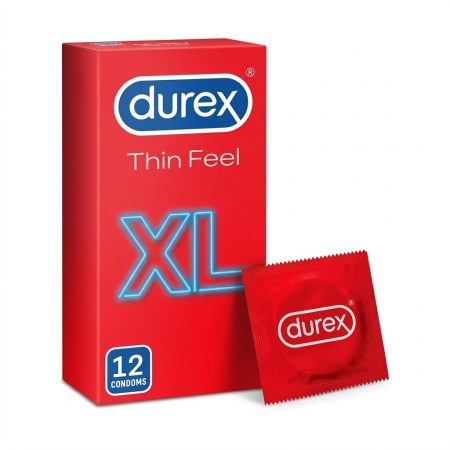 Durex Feel Thin XL Condoms 12-Pack – Extra Large, Ultra-Sensitive Protection