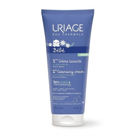 Uriage Baby 1st Cleansing Cream – Gentle Face & Body Wash for Newborns – 200 ml