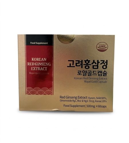 Korean Red Ginseng Extract Royal Gold Cap 60 Capsules – Energy & Vitality Supplement