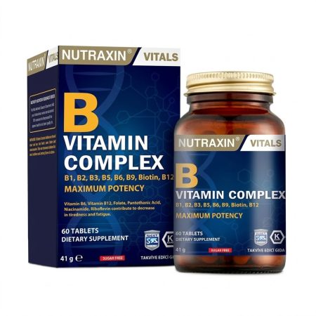 Nutraxin Vitamin B-Complex Tablets – Energy, Nervous System & Metabolism Support, 60 Tablets