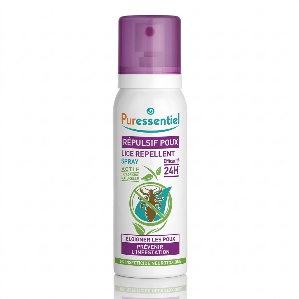 Puressentiel Lice Repellent Spray 75ml – Plant-Based Daily Protection Spray for Hair and Scalp