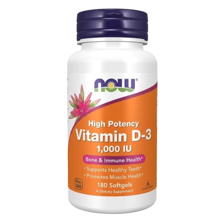 Now Vitamin D3 1000 IU Softgels – Bone, Immune & Overall Health Support, 180 Softgels