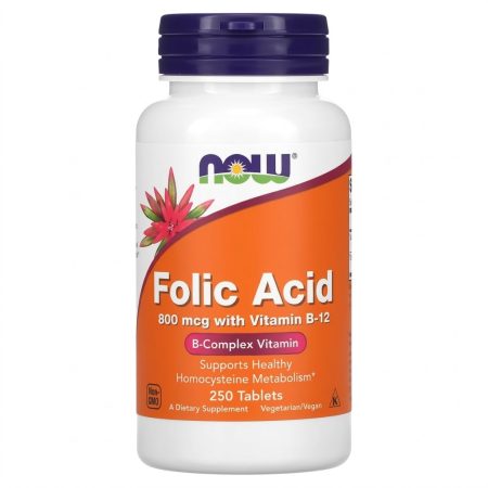 Now Folic Acid 400 mcg Tablets – Prenatal & General Health Support, 250 Tablets