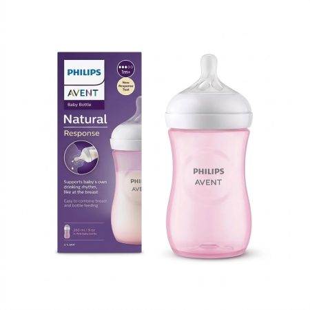 Philips Avent Natural 3.0 Baby Feeding Bottle 260ml – Pink, Anti-Colic Wide Neck Bottle