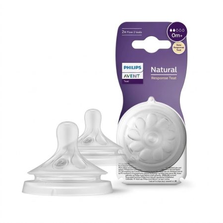Philips Avent Natural 3.0 Baby Bottle Teats – 0m+ Slow Flow, BPA-Free Silicone, Pack of 2
