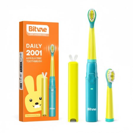 Bitvae 2001 Kids Electric Toothbrush – Green Rechargeable Sonic Toothbrush for Children