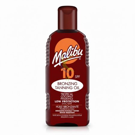 Malibu SPF 10 Bronzing Tanning Oil 200ml – Lightweight Tanning Oil with Sun Protection