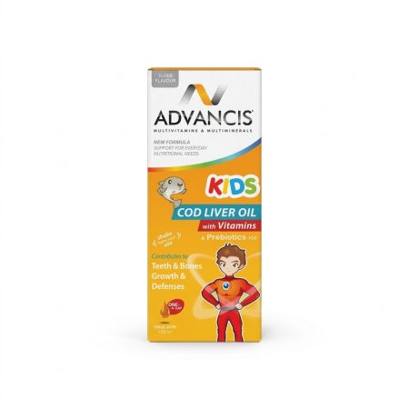 Advancis Kids Cod Liver Oil 150 ml – Omega-3 & Vitamin A+D Liquid Supplement for Children
