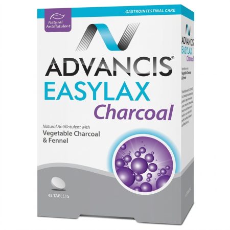 Advancis EasyLax Charcoal Tablets – Natural Digestive Support & Gentle Laxative – 45 Tablets