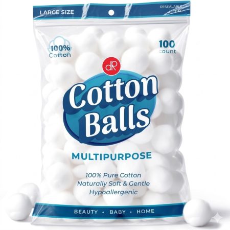 Lamour White Cotton Balls – 0.7 g Premium Soft Cotton, Pack of 100