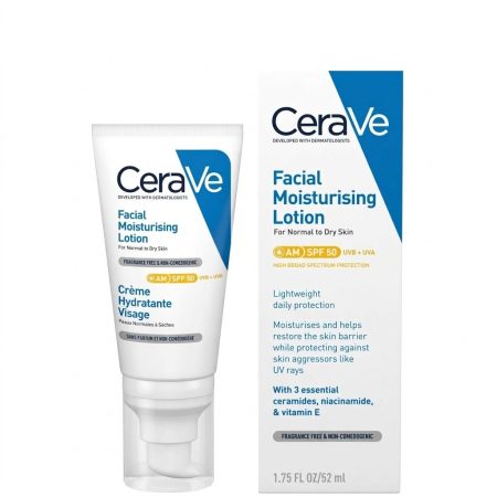 CeraVe AM Facial Moisturising Lotion SPF 50 – Daily Face Moisturizer with Sunscreen – 52ml