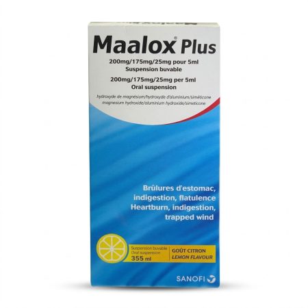 Maalox Plus Suspension 355 ml – Fast Relief for Heartburn, Indigestion & Bloating