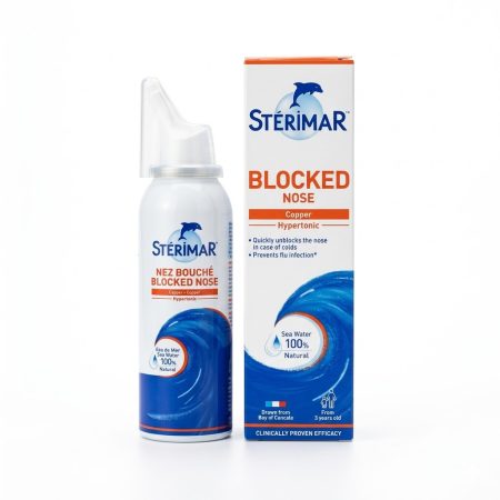 Sterimar Blocked Nose Copper Nasal Spray 100ml – Hypertonic Sea Water Spray with Copper for Congestion Relief