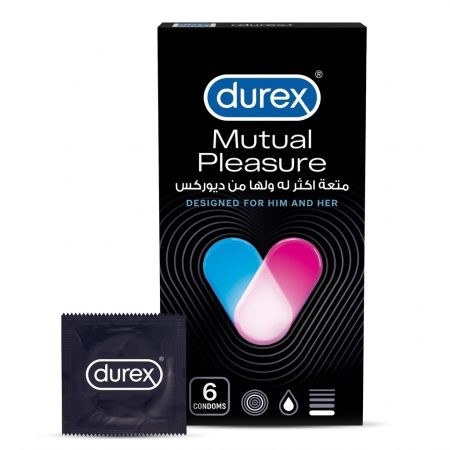 Durex Mutual Pleasure Condoms – Ribbed, Dotted & Performa Lubrication, Pack of 6