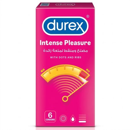 Durex Intense Pleasure Condoms – Ribbed & Dotted Texture, Pack of 6