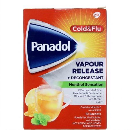 Panadol Cold & Flu Hot Remedy Sachets – Relief for Cold, Flu & Congestion (10 Sachets)