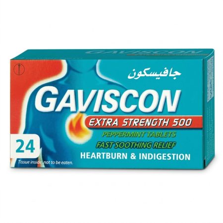 Gaviscon Extra Peppermint Tablets – 500mg, Pack of 24