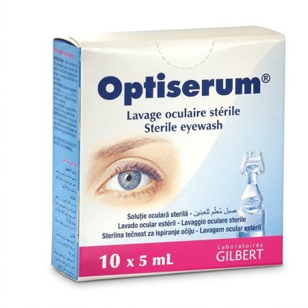 Optiserum Eye Wash 10 x 5ml – Sterile Saline Solution for Gentle Eye Cleansing