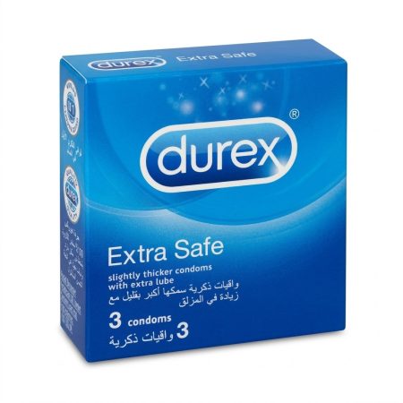 Durex Extra Safe Condoms – Thicker Protection & Comfort Fit, Pack of 3